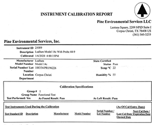 calibration report