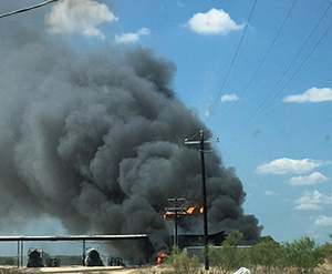 tank fire from lightning strike