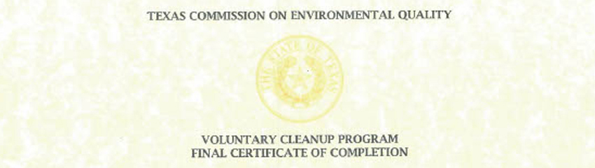 TECQ Certificate of Completion